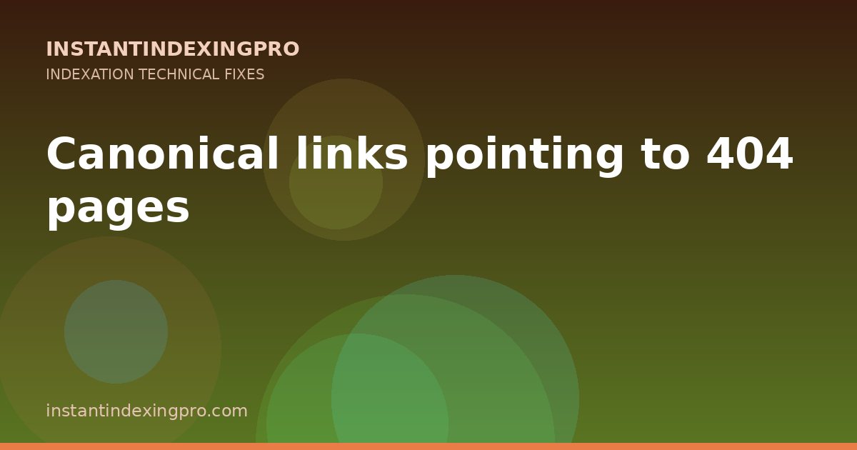 Canonical links pointing to 404 pages — InstantIndexingPro